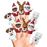 Elf On The Shelf Finger Puppets, 10 Pc. - Party Favors, Educational, Bath Toys, Story Time, Easter B | Amazon (US)