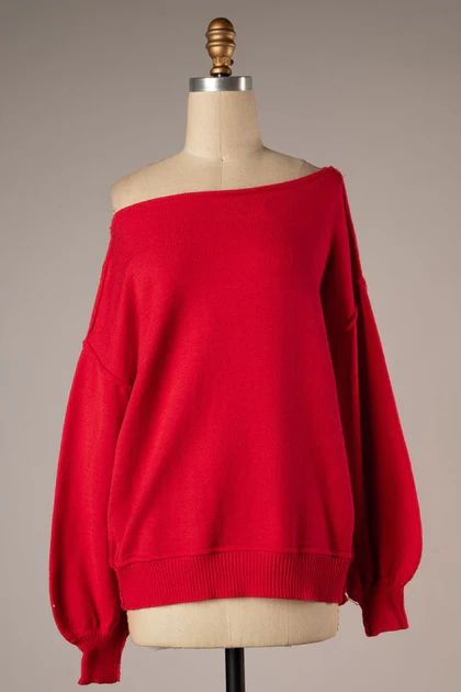 Lounging Around Sweater - Red | Stella Clothing Boutique