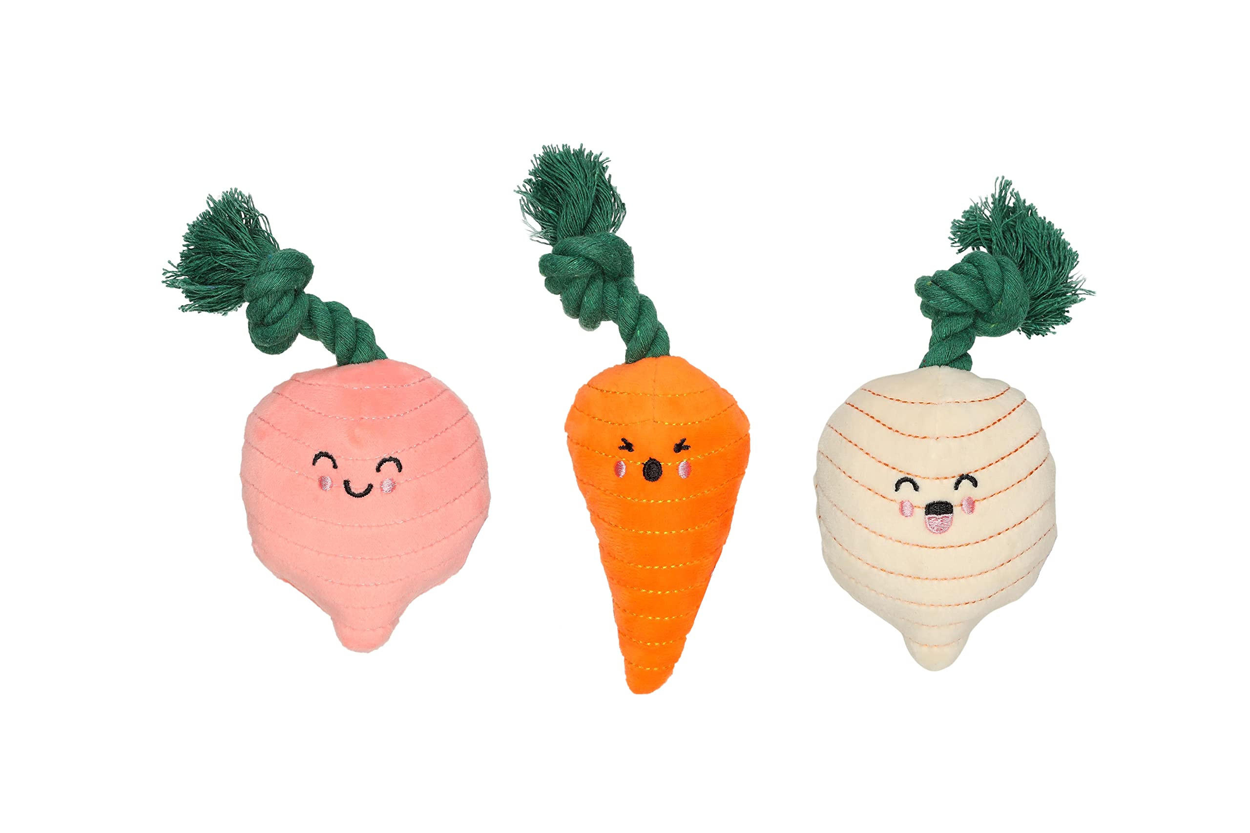 Pearhead Spring Garden Veggies Dog Toys, Radish, Carrot and Turnip Squeaky Rope Toys, Gift for Pe... | Amazon (US)