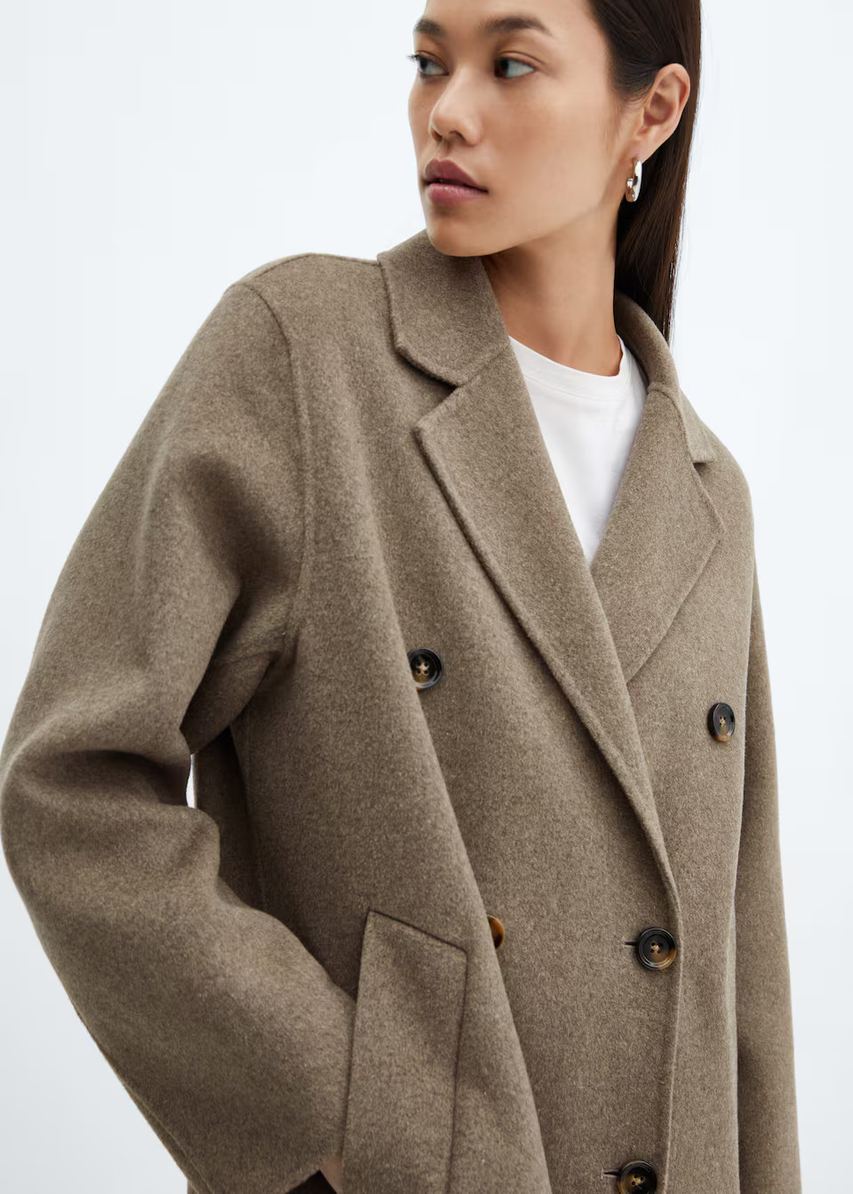 Handmade oversized wool coat | MANGO (US)