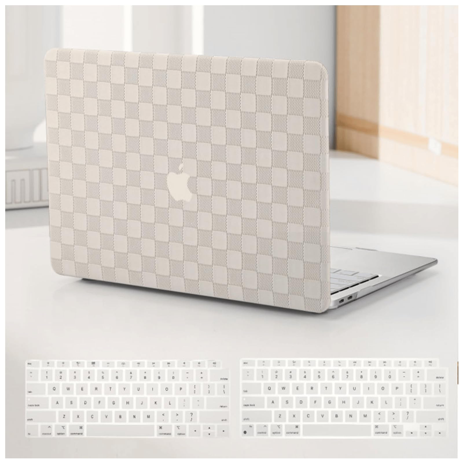 Compatible with MacBook Air 13 Inch 2022 2021-2018 M1 A2337 A2179 A1932, Checkered Textured Cream... | Amazon (US)