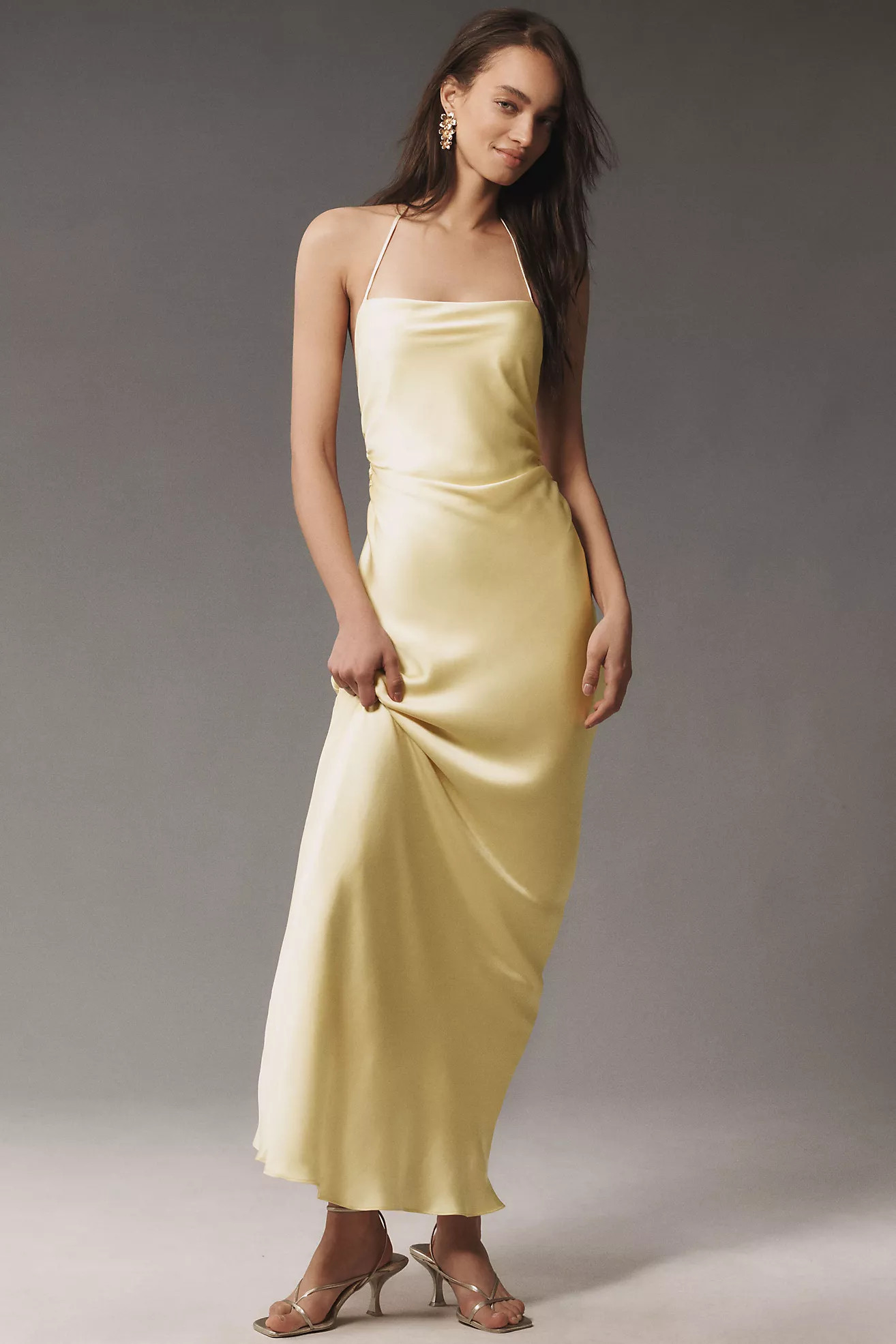 BHLDN Saylor Cowl-Neck Satin Maxi Dress | Anthropologie (US)