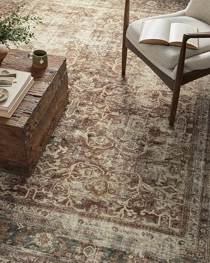 Loloi Magnolia Home by Joanna Gaines Sinclair Collection SIN-01 Rust/Lagoon 2'-3" x 11'-6", .25" ... | Amazon (US)