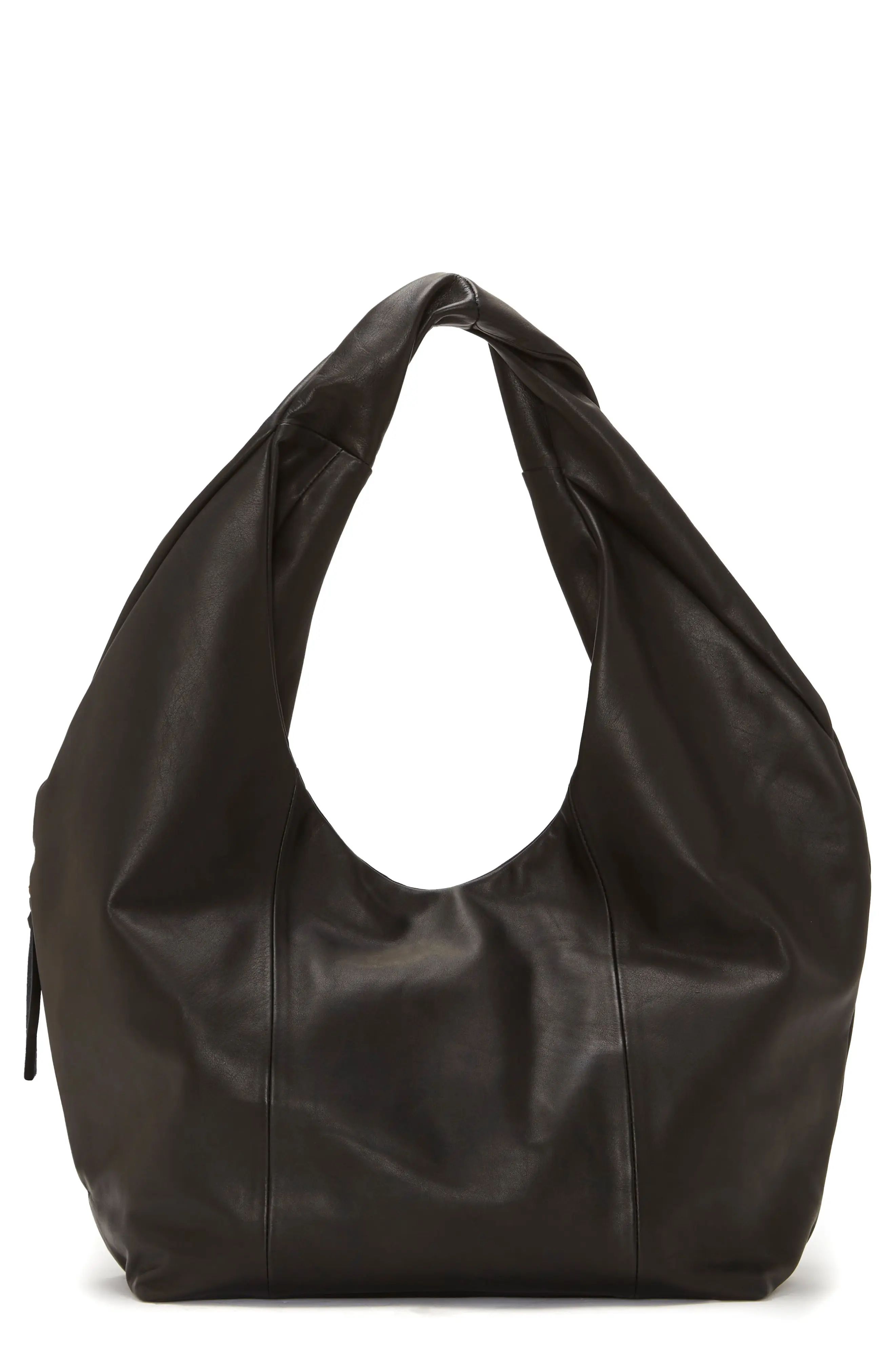 Vince Camuto Elody Leather Hobo Bag in Black at Nordstrom | Nordstrom