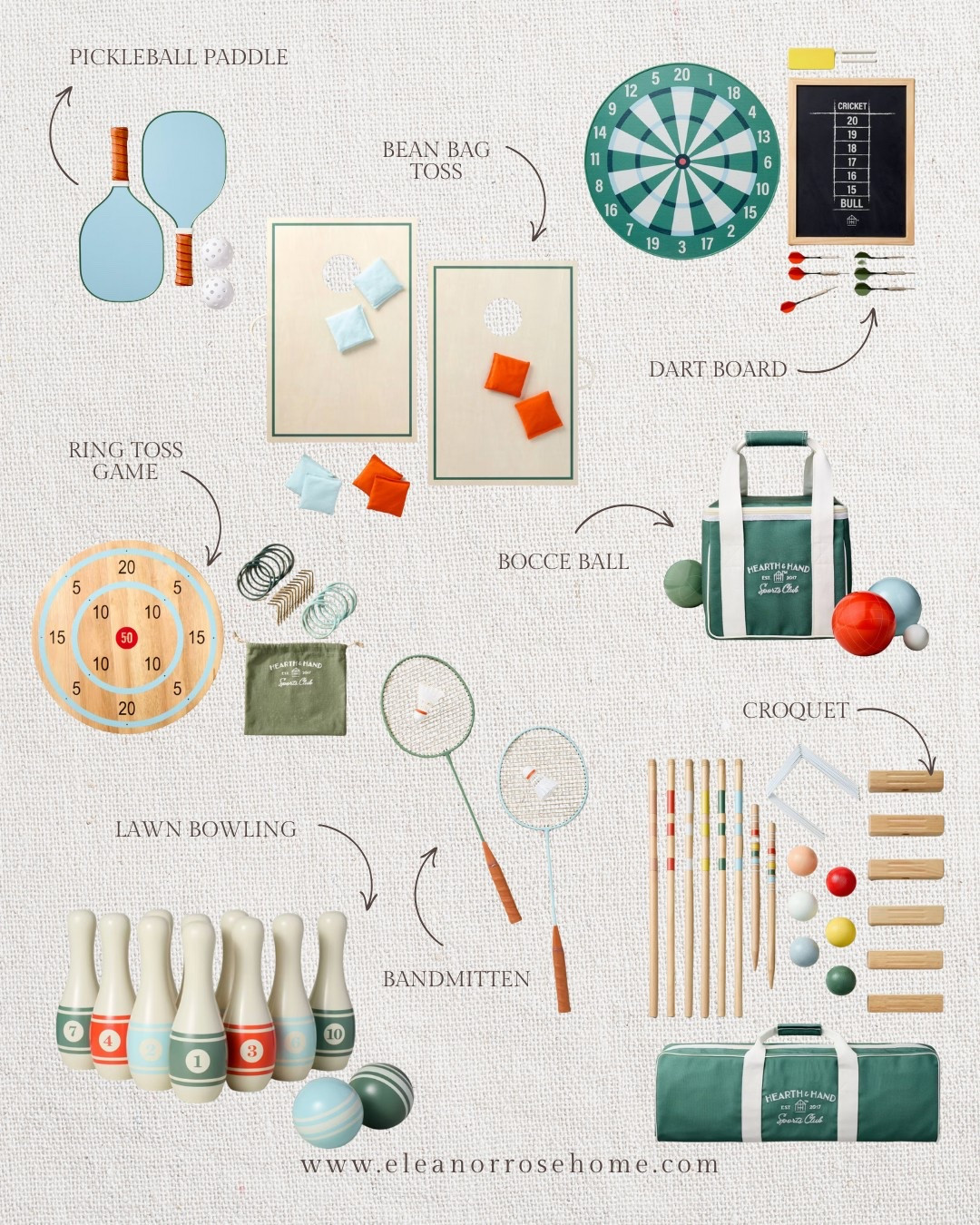 Yard games from Hearth & Hand available for purchase online & in stores 4/13. 

#LTKHome #LTKSeasonal