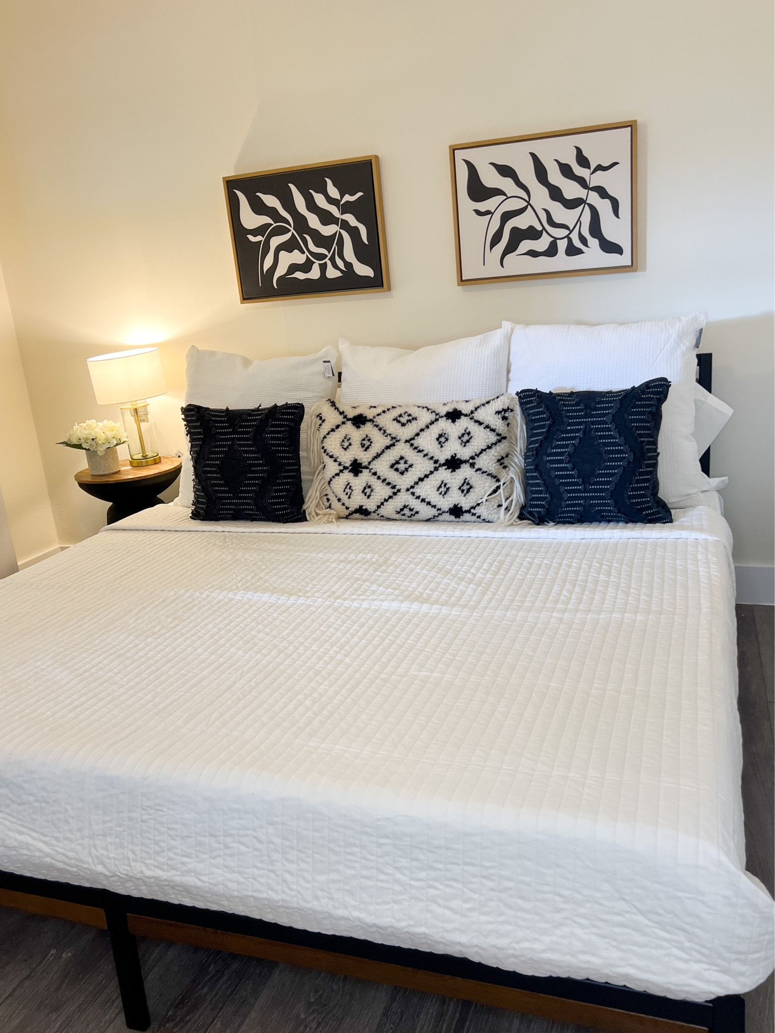 Triplex king bed decor
Home decor
Bedroom
White bed
Throw pillows
Side table
Nightstand 


#LTKhome #LTKunder100 #LTKFind