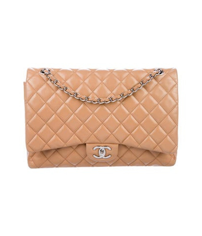 Chanel Classic Maxi Double Flap Bag Tan Chanel Classic Maxi Double Flap Bag | The RealReal