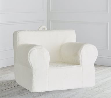 Oversized Ivory Faux Fur Anywhere Chair® | Pottery Barn Kids