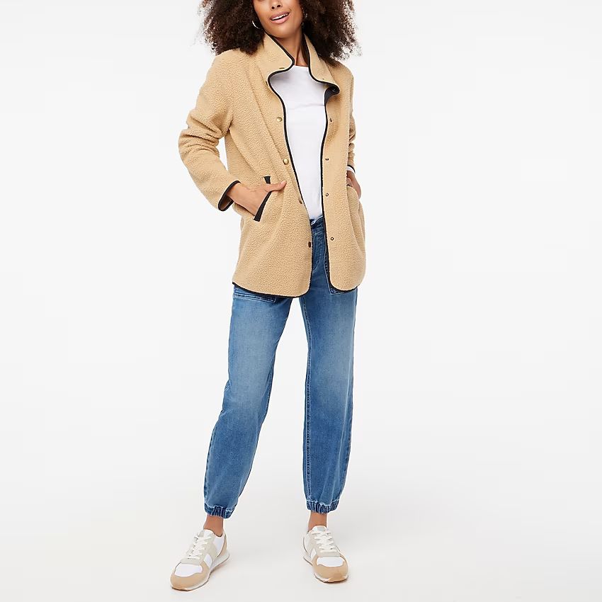 Piped sherpa coat | J.Crew Factory