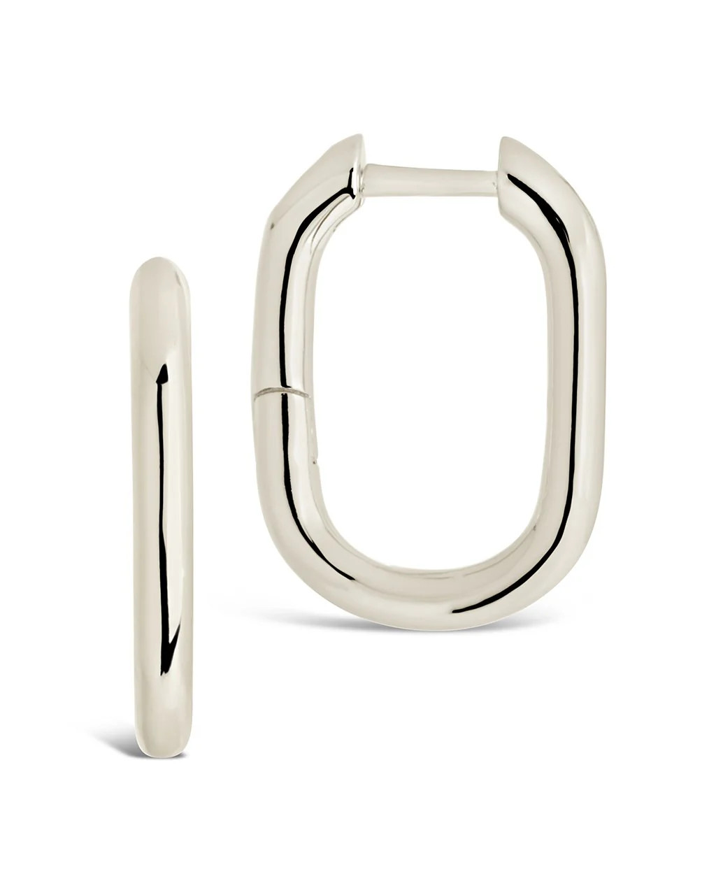 Sterling Silver Rectangle Huggie Hoop Earrings | Sterling Forever