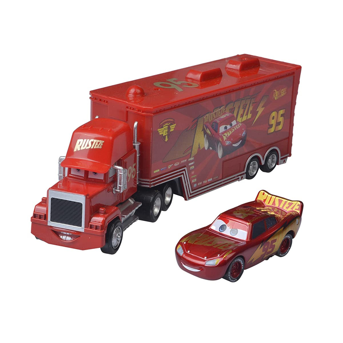 Movie Cars Toys Lightning McQueen Mack Hauler Truck & Racer Speed Racers Metal Toy Car (Trucks, R... | Amazon (US)