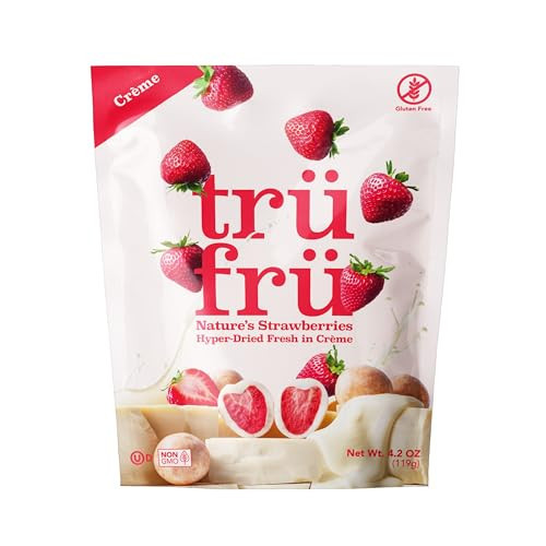 Tru Fru Nature's Strawberries Hyper-Dried Fresh in Crème, Premium Gourmet Freeze Dried Snack, 4.2 oz | Amazon (US)