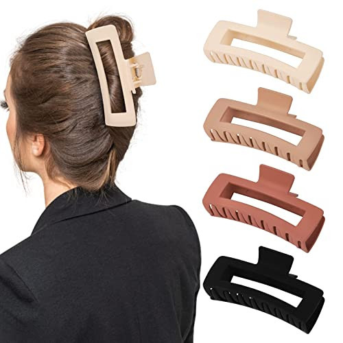 MINMUNJIU 4 Pack 5 Inch Extra Large Non-slip Big Claw Clips for Thick, Long Hair - Jumbo Claw Clips Hair Accessories for Women and Girls | Amazon (US)