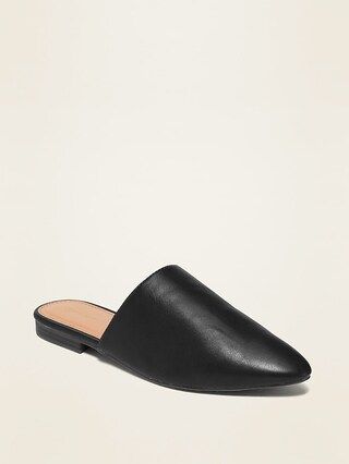 Faux-Leather Pointy-Toe Mule Flats for Women | Old Navy US