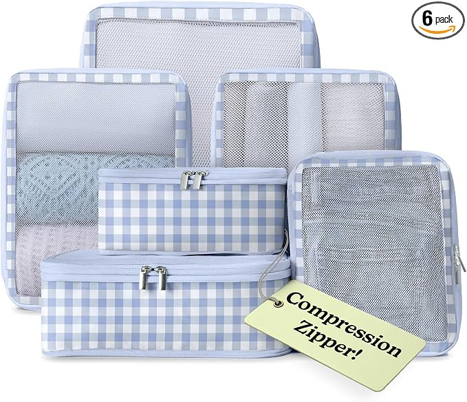 Vandel Space-Saving Compression Packing Cubes for Women, Men, 6-Pack Compressible Carry On Suit C... | Amazon (US)