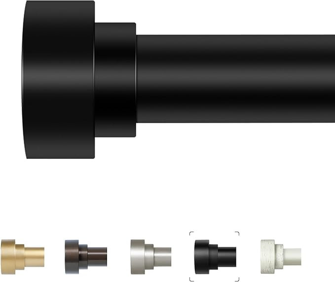 Black Curtain Rods for Windows 48 to 84 Inch(4-7ft),1 Inch Diameter Heavy Duty Curtain Rods,Adjus... | Amazon (US)