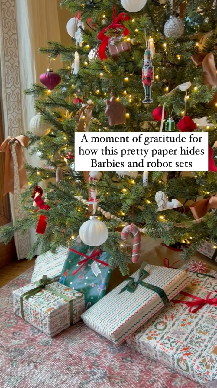 The one time of year we put our children’s toys out on display. It’s just ironic that this wrapping paper is so nice and the things inside it are so hot pink plastic! I appreciate the lovely disguising wrapping paper and yet this is also the most special holiday I have had with my kids and I’m so grateful to have these special people to give these obnoxious gifts to.❤️

#LTKSeasonal #LTKFamily #LTKHoliday