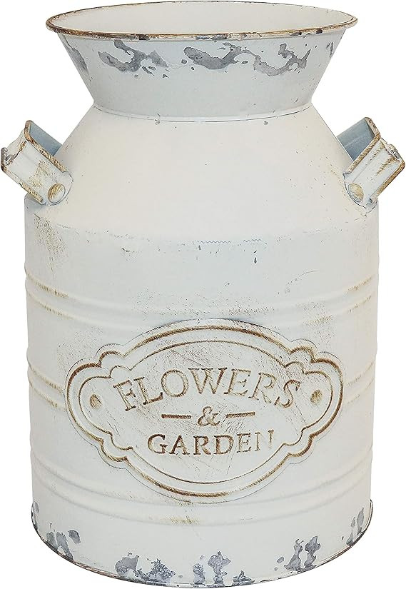 Fovasen Rustic Galvanized Milk Can Jug Vase,Metal Shabby Chic Vase Primitive French Country Style... | Amazon (US)