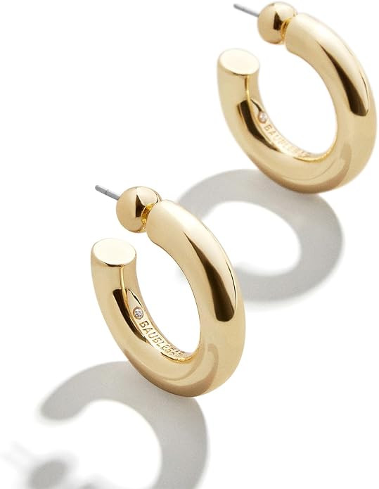 BaubleBar Dalilah Gold-Plated Hoop Earrings for Women - Lightweight Hypoallergenic Gold-Plated Ho... | Amazon (US)