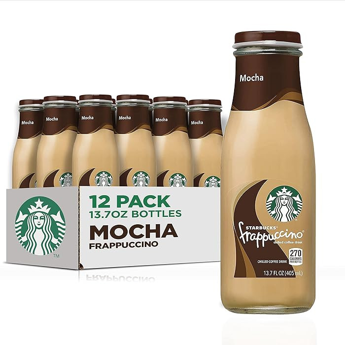 Starbucks Frappuccino Coffee Drink, Mocha, 13.7 fl oz Bottles (12 Pack) | Amazon (US)