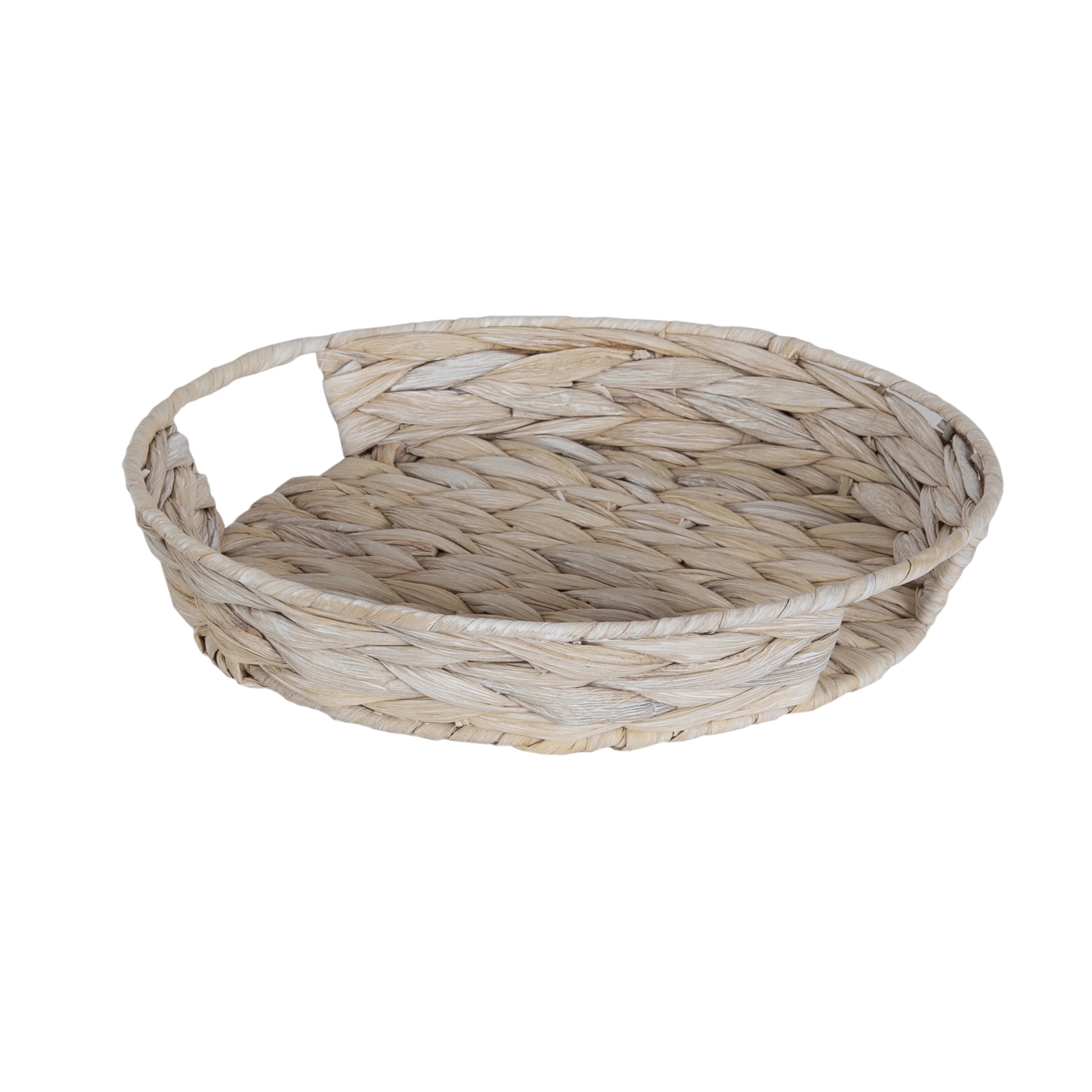 Design Ovation 11.25" Whitewash Round Water Hyacinth Woven Tray | Walmart (US)