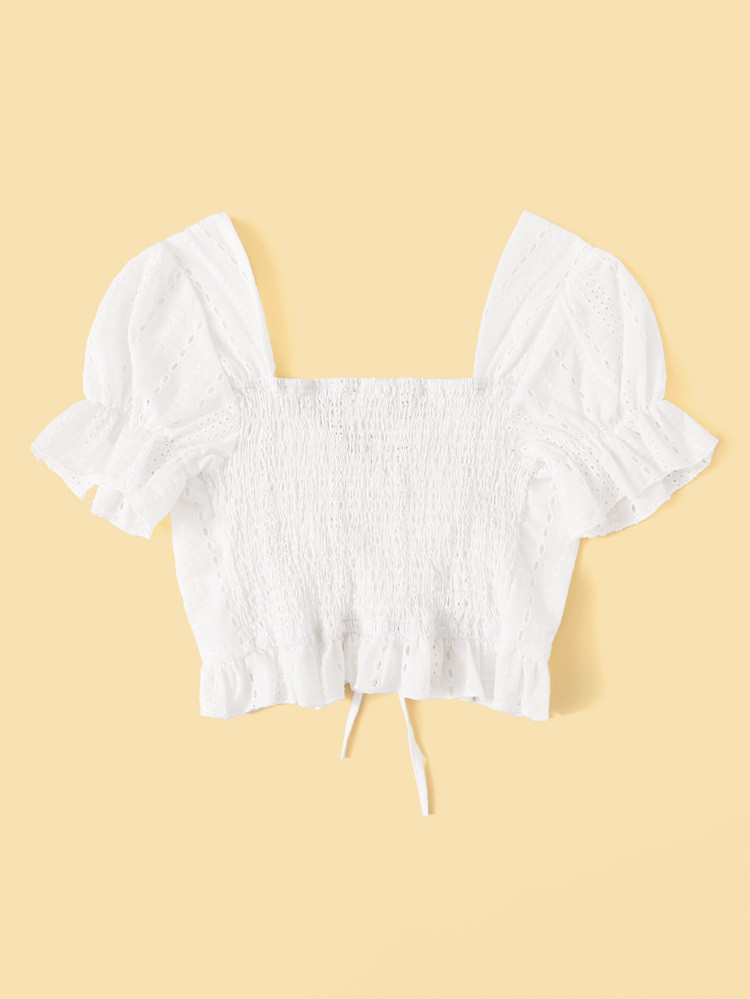 Schiffy Drawstring Crop Top | SHEIN