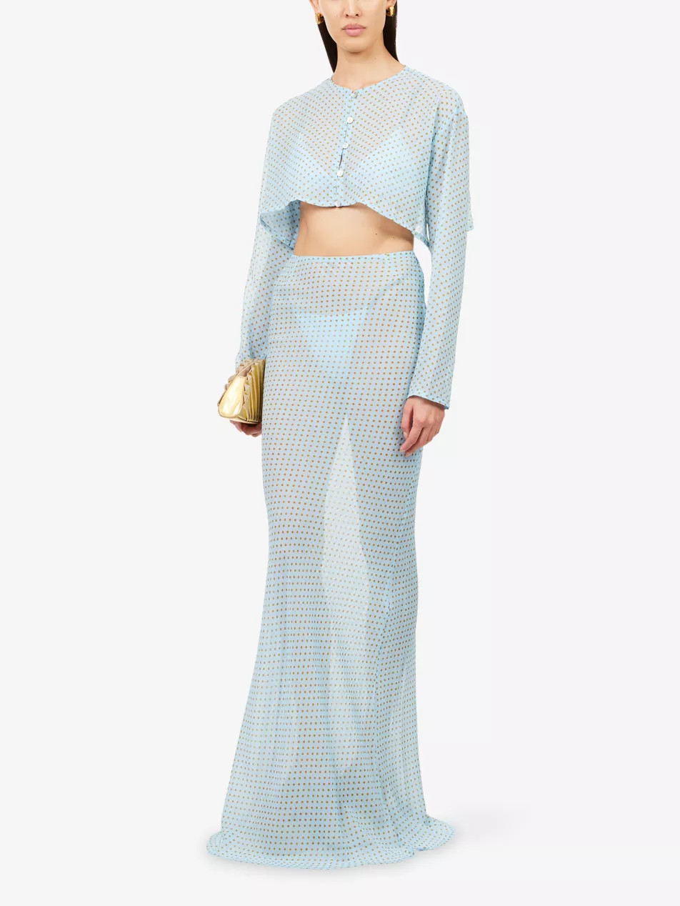 Polkadot-Print Sheer Maxi Skirt | Selfridges