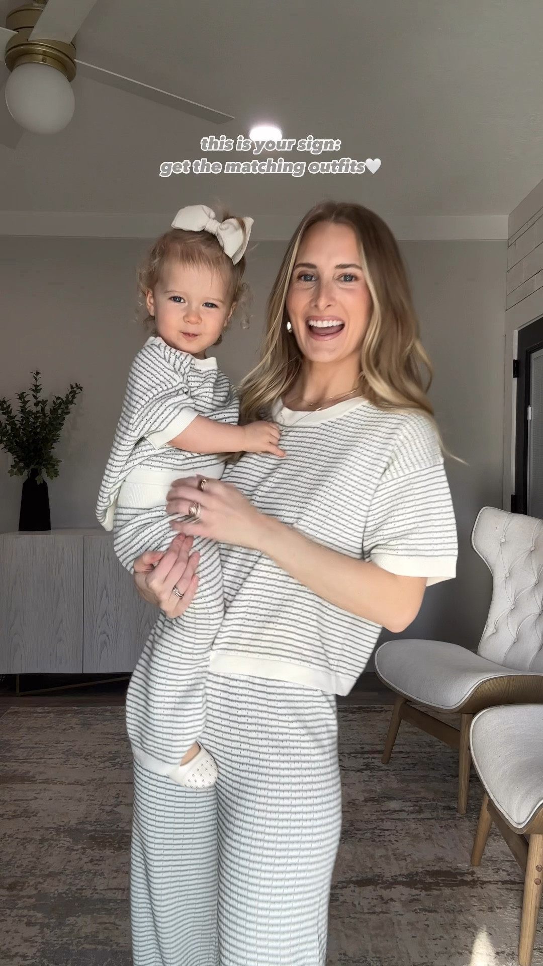 The perfect matching moment! I’m 5’7, and a size 2 in jeans and wearing the small.

#LTKStyleTip #LTKFamily #LTKKids