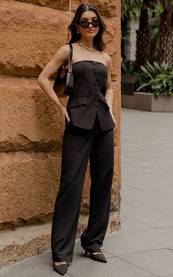 Lorcan Pants - High Waisted Tailored Pants in Black | Showpo (US, UK & Europe)