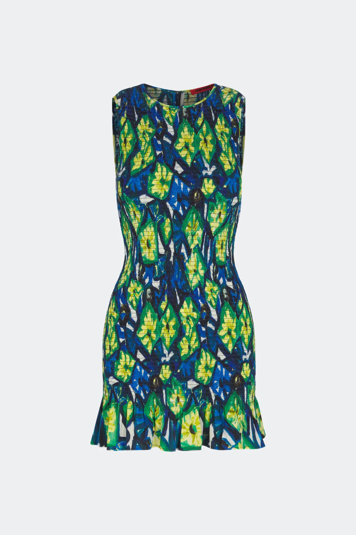 Belle Smocked Mini Dress in Abstract Floral | SIMONMILLER | Simon Miller