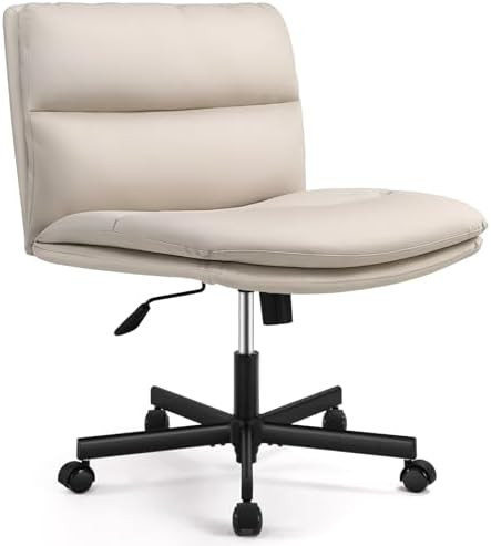 EMIAH Armless Office Desk Chairs Criss Cross Chair with Wheels Mid-Back Ergonomic Home Office Com... | Amazon (US)