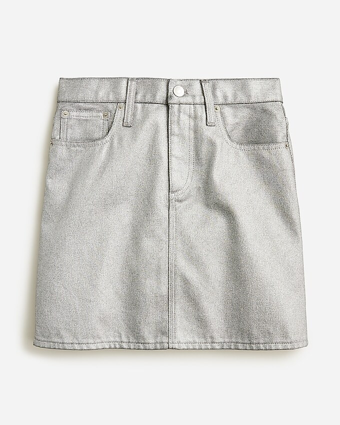 Collection denim mini skirt in silver | J. Crew US