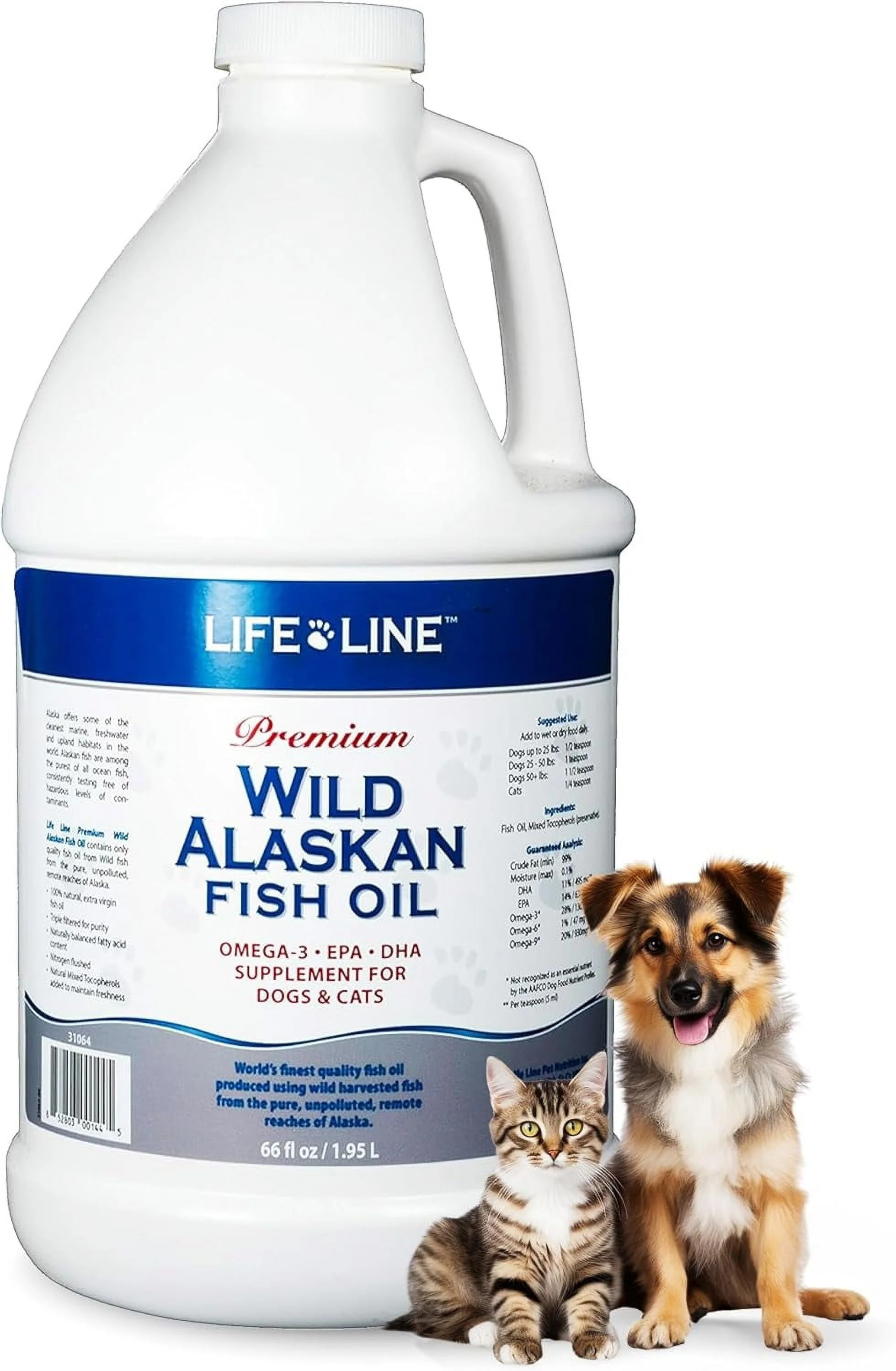 Life Line Pet Nutrition Wild Alaskan Fish Oil Omega-3 Supplement for Skin & Coat – Supports Bra... | Walmart (US)