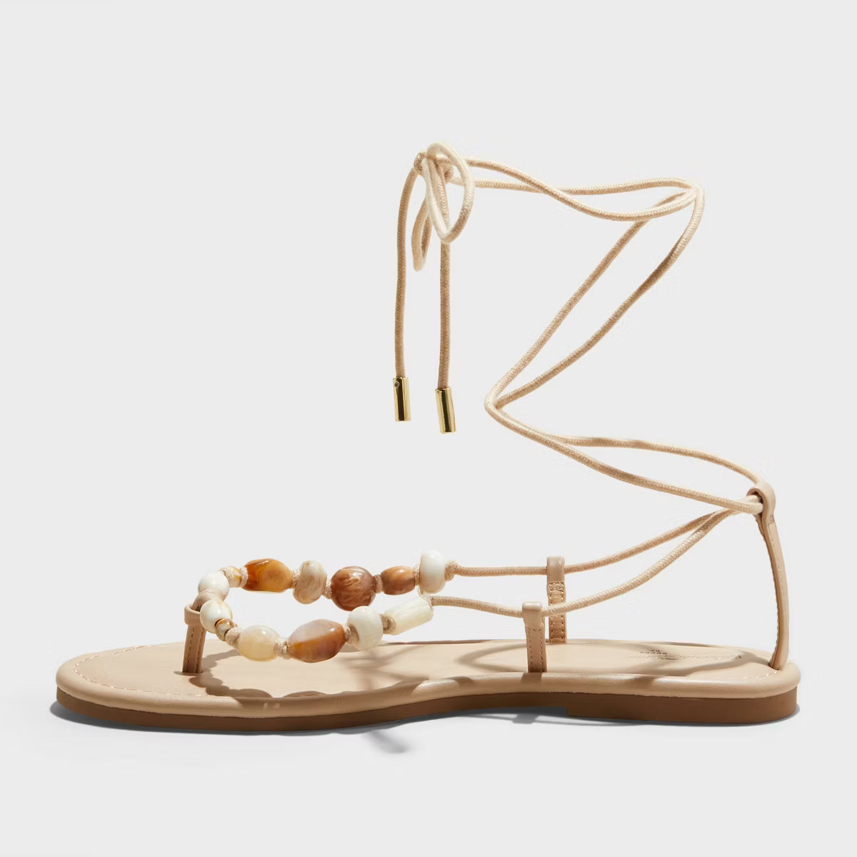 Women's Maeve Thong Sandals - Universal Thread™ Tan 6: Cushioned Insole, Lace Up, Open Toe | Target