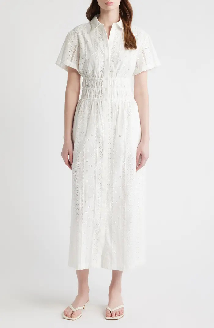 Hill House Home The Jamie Eyelet Nap Midi Shirtdress | Nordstrom | Nordstrom