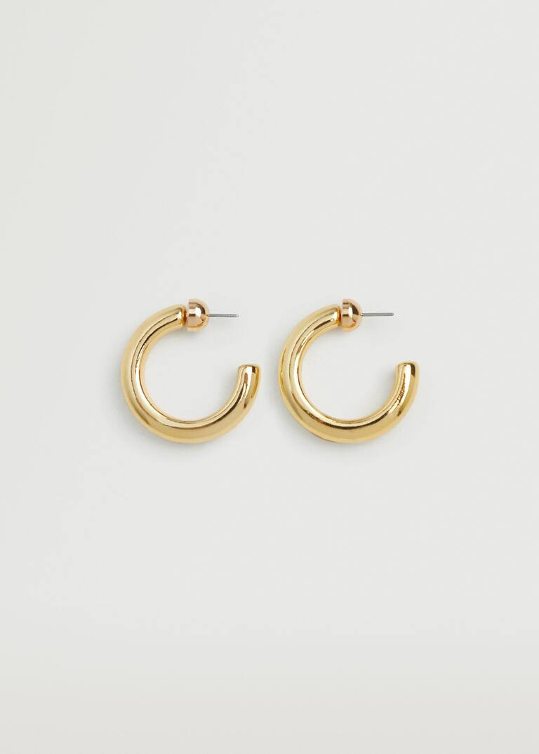Embossed hoop earrings | MANGO (US)