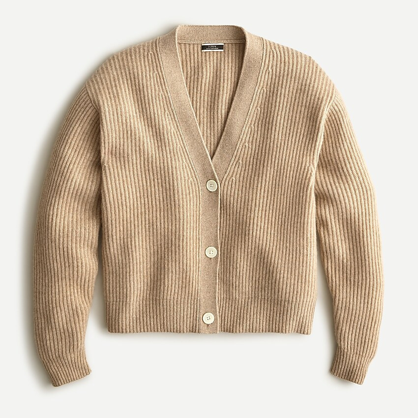 Ribbed cashmere V-neck cardigan sweater | J. Crew US