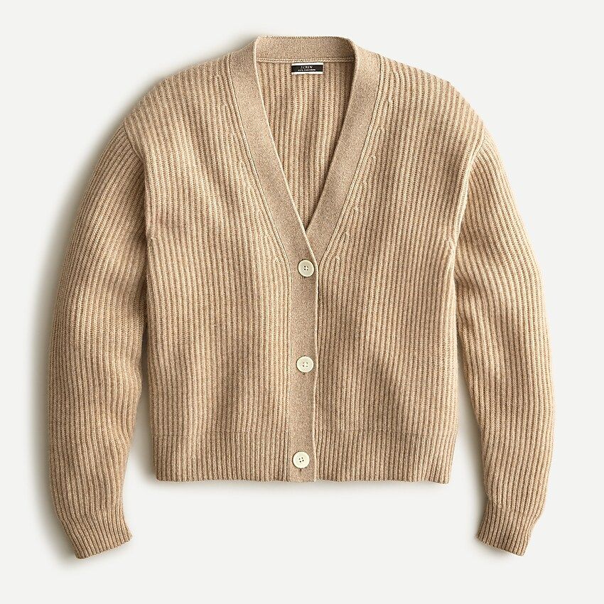 Ribbed cashmere V-neck cardigan sweater | J.Crew US