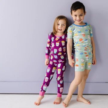 Purple I Love You A Latte Two-Piece Bamboo Viscose Pajama Set | Little Sleepies