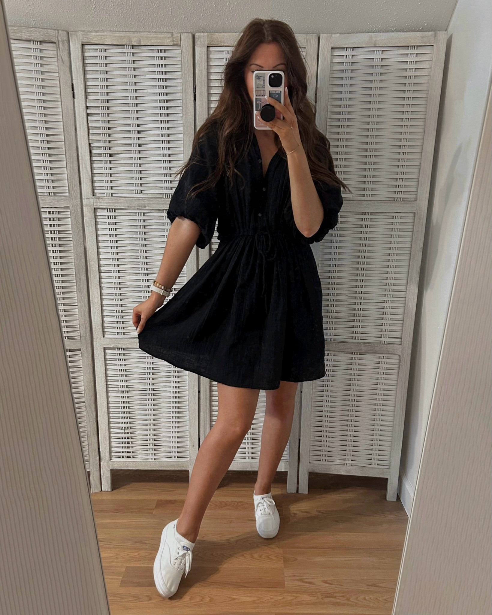 love a comfy dress and sneakers outfit for summer 🖤

dress is from @oldnavy but old (linking similar!) and my white sneakers are from @keds!

summer outfit, summer dress, wedding guest dress, black mini dress, work outfit, hollyfrocks

#LTKFindsUnder50 #LTKWorkwear #LTKStyleTip
