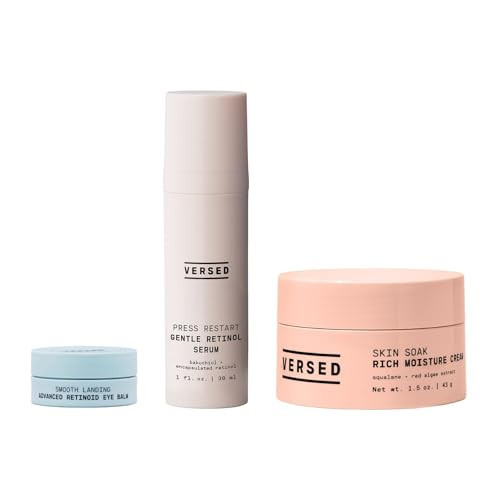 Versed Youthful Skin Set - Press Restart Gentle Retinol Serum (1 fl. oz.), Smooth Landing Advanced Retinoid Eye Balm (0.42 oz.), and Skin Soak Rich Moisture Cream (1.5 fl. oz.) - For Smooth, Firm Skin | Amazon (US)