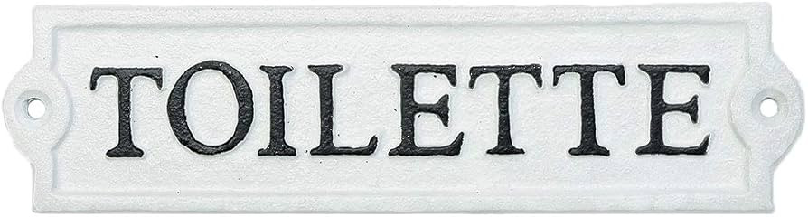 Sungmor Heavy Duty Cast Iron Door Toilet Sign - White Plaque Bathroom Wall Decor - Decorative Res... | Amazon (US)