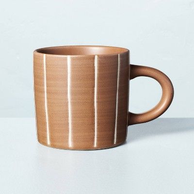 13.5oz Stoneware Wide Stripes Mug Brown - Hearth & Hand™ with Magnolia | Target