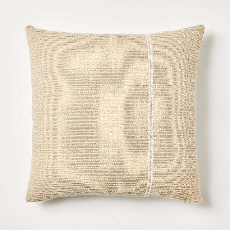Oversize Embroidered Striped Throw Pillow Cream - Threshold™ designed with Studio McGee | Target