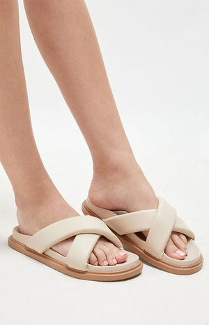 PacSun Women's Crisscross Faux Leather Slide Sandals | PacSun