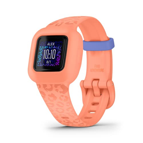 Garmin vívofit® jr. 3 Kids Fitness Tracker, Peach Leopard, Up to 1 Year Battery Life, Swim-Friendly, Activity Unlocks Adventure | Amazon (US)