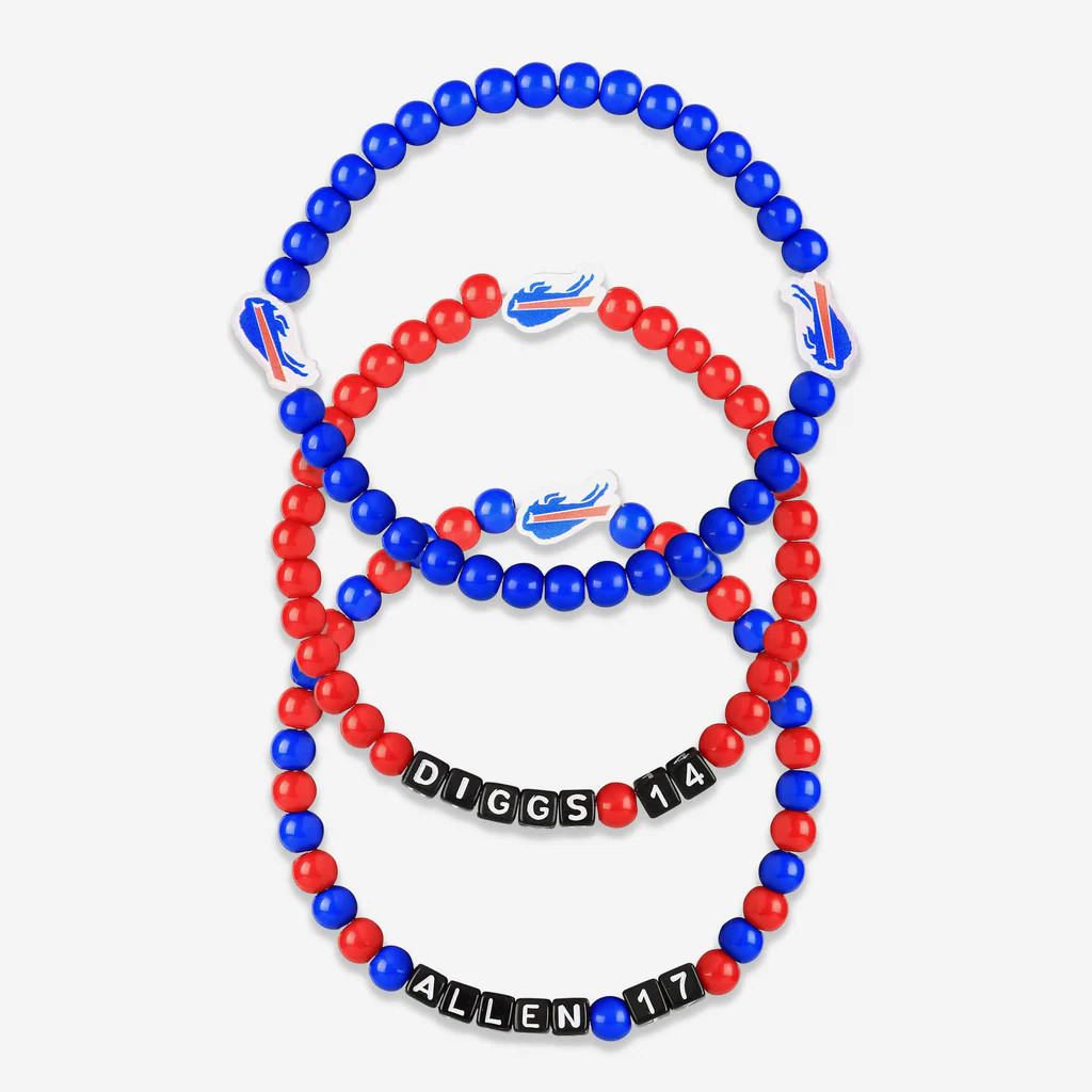 Josh Allen & Stefon Diggs Buffalo Bills 3 Pack Player Beaded Friendship Bracelet | FOCO inc