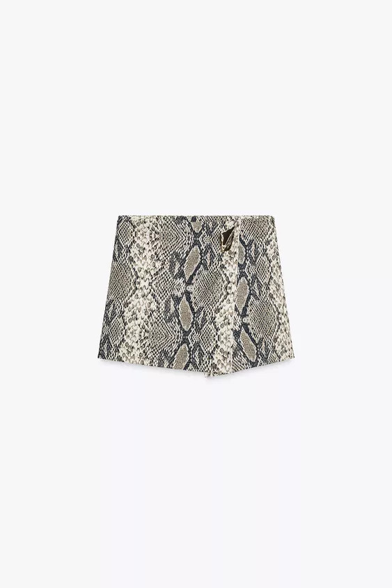 ASYMMETRICAL CULOTTE SKIRT WITH APPLIQUE | Zara US
