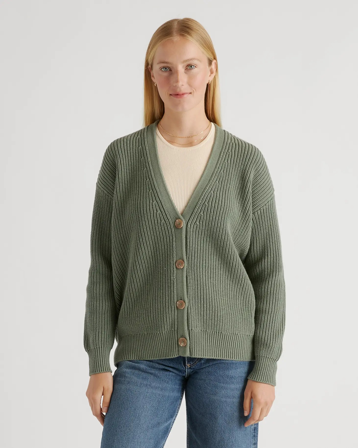 100% Organic Cotton Oversized Boyfriend Cardigan | Quince