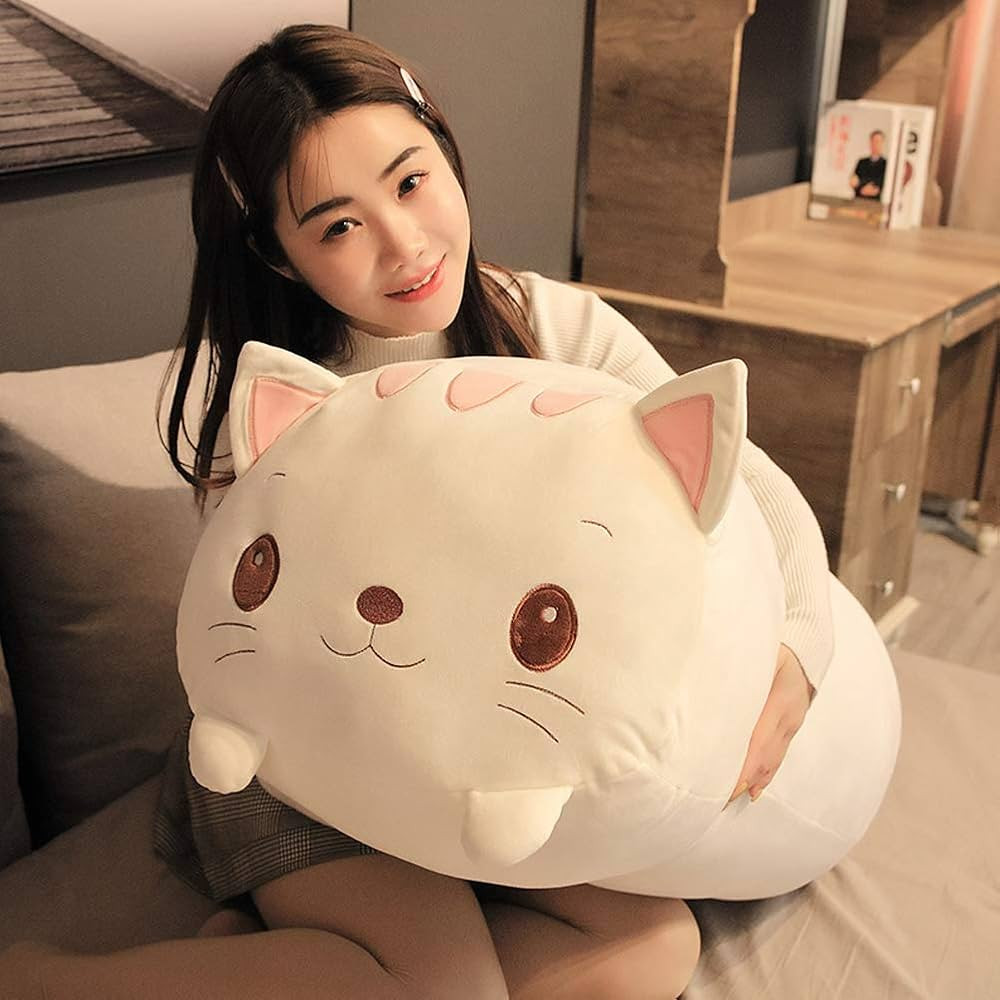 Jensquaify Cat Plush Hugging Pillow, Soft Kitten Cat Stuffed Animal Toy Body Pillow 33.5" | Amazon (US)
